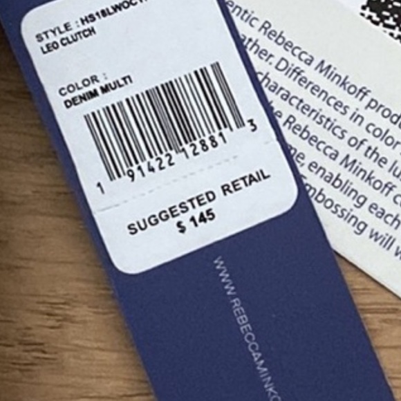 Rebecca Minkoff Denim embellished beaded envelope clutch. Brand new NWT✨ - Picture 7 of 13